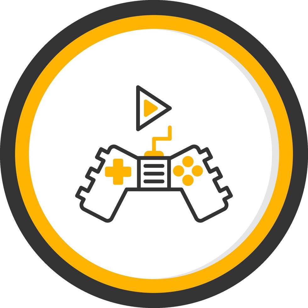 Gaming Line Two Color Circle Icon vector