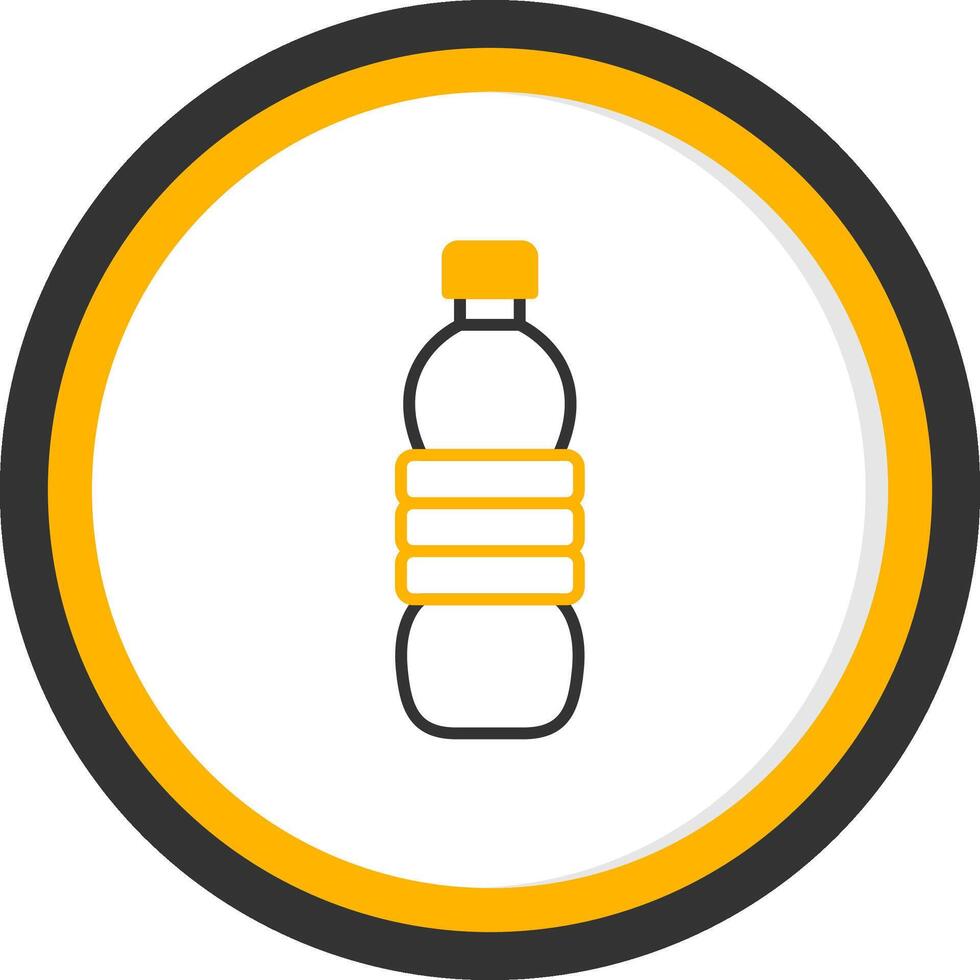 Water Bottle Line Two Color Circle Icon vector