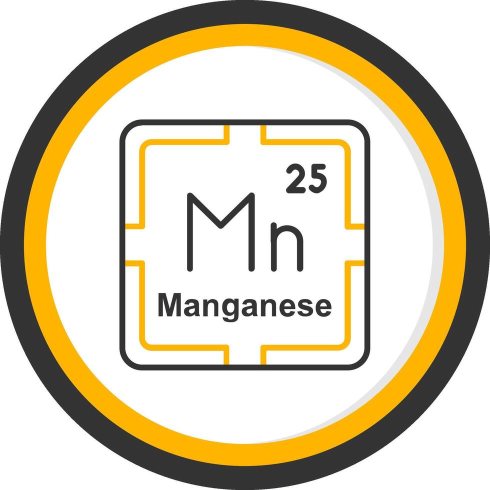 Manganese Line Two Color Circle Icon vector