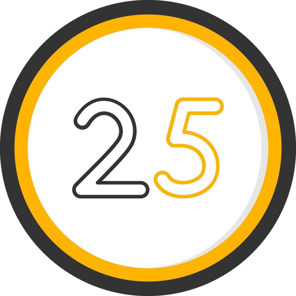 Twenty five Line Two Color Circle Icon vector