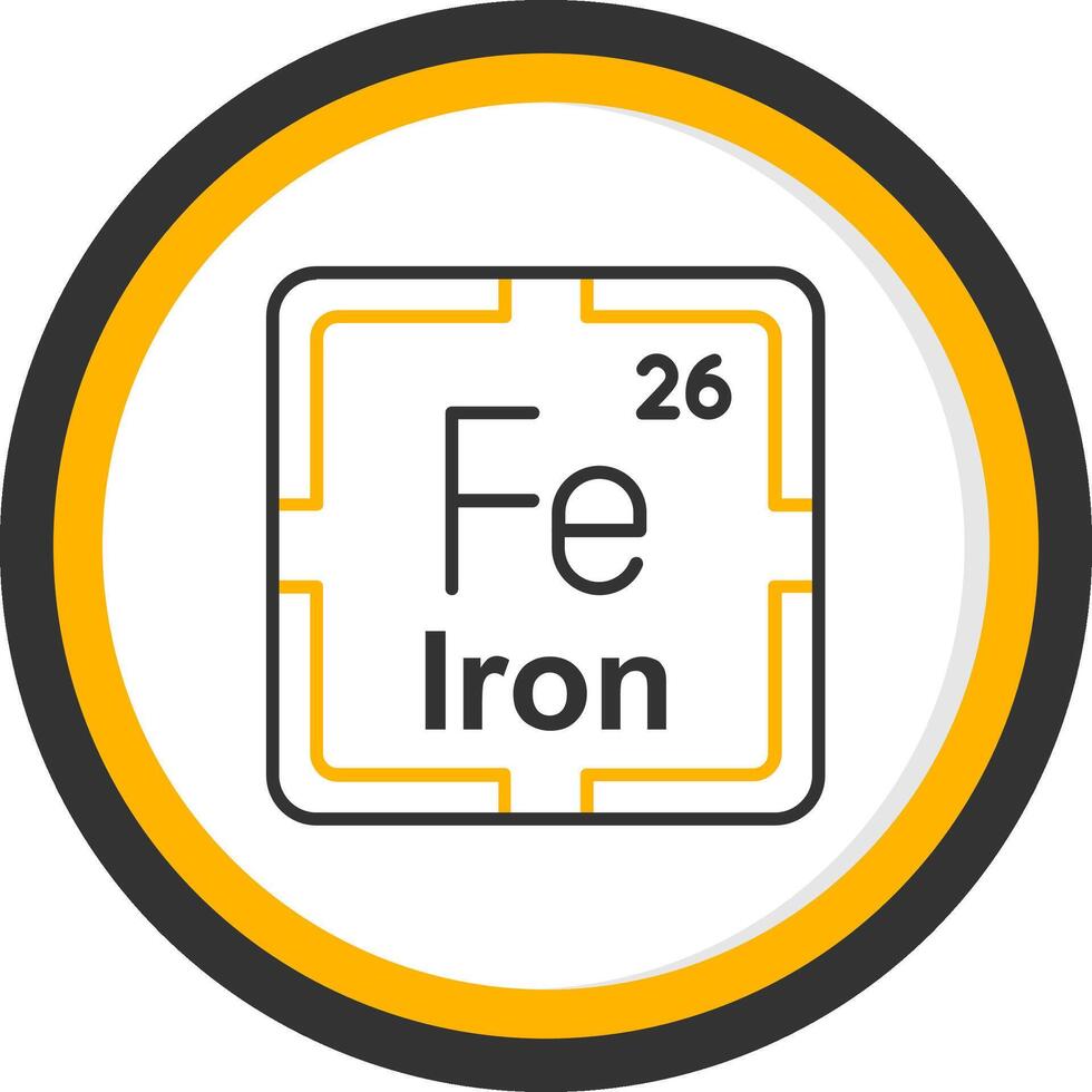 Iron Line Two Color Circle Icon vector