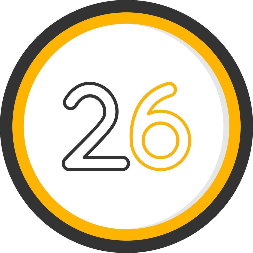 Twenty six Line Two Color Circle Icon vector