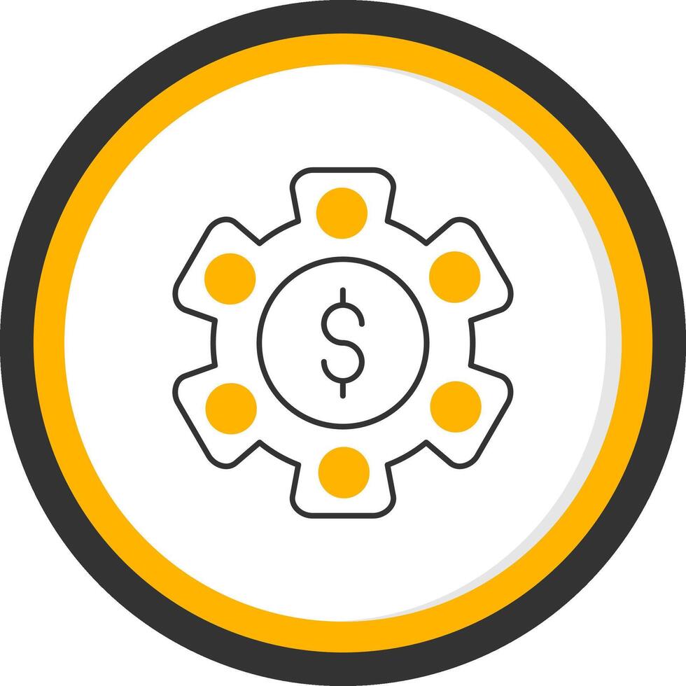 Asset Management Line Two Color Circle Icon vector