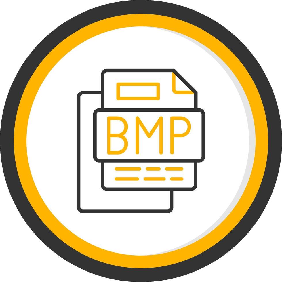 BMP File Line Two Color Circle Icon vector