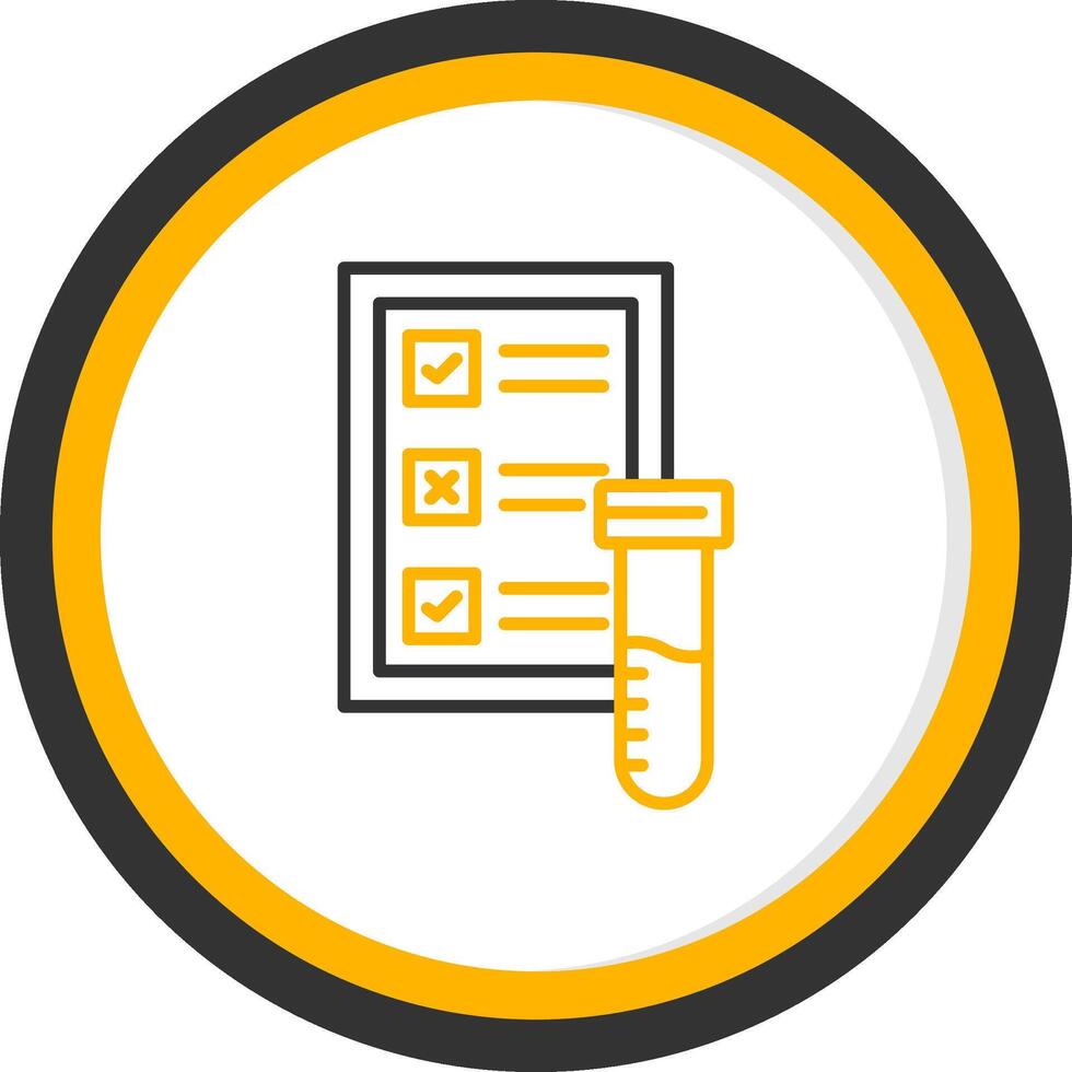 Blood Test Line Two Color Circle Icon vector