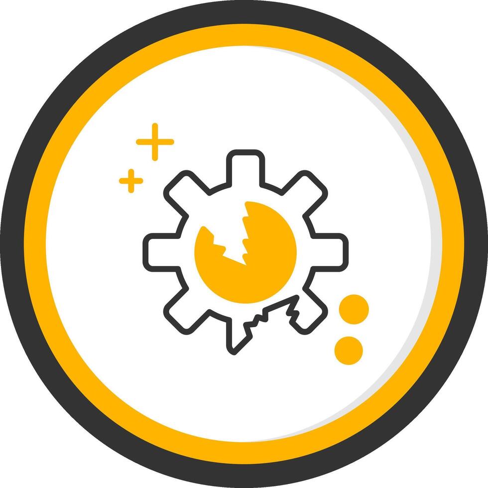 Disruption Line Two Color Circle Icon vector