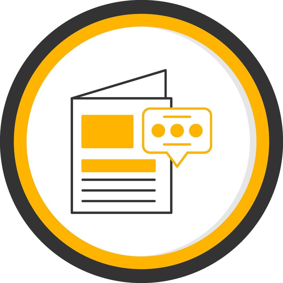 Brochure Line Two Color Circle Icon vector