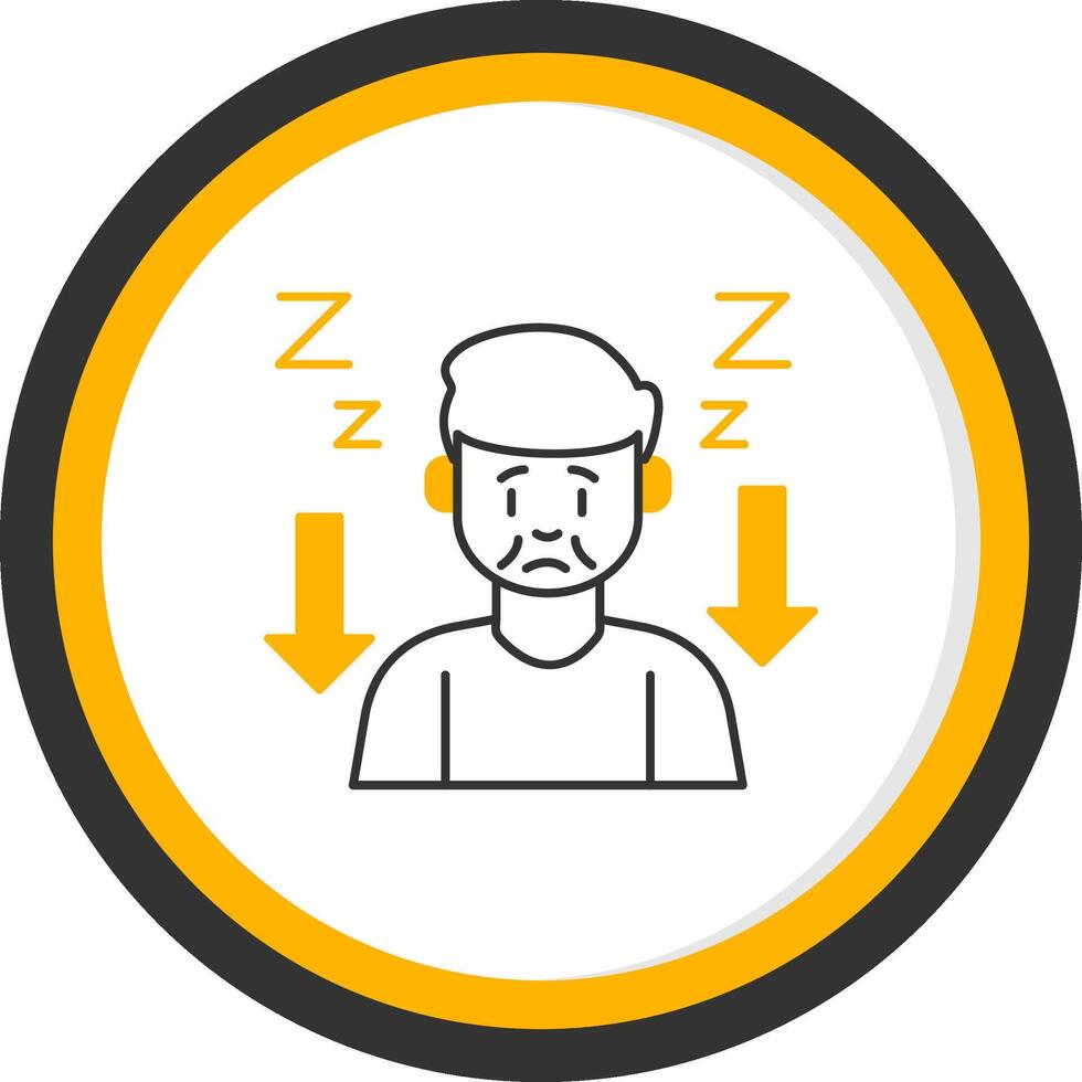Tiredness Line Two Color Circle Icon vector