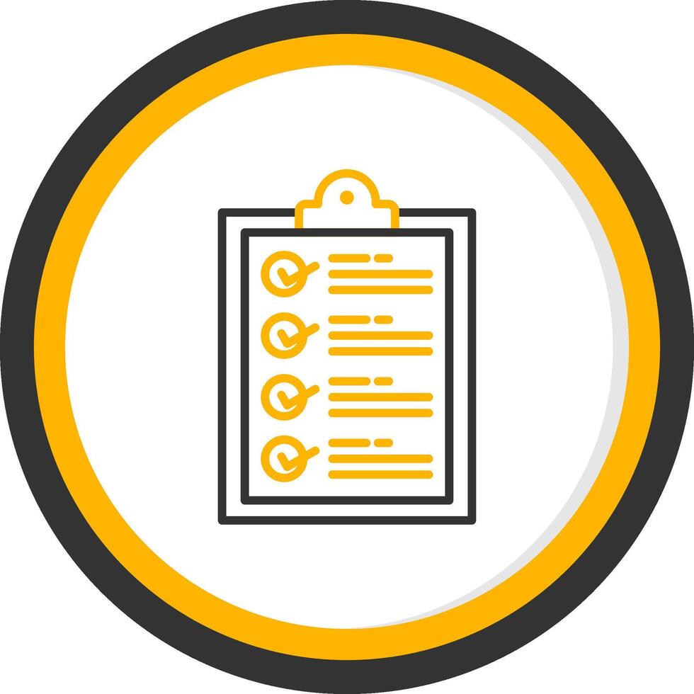 Checklist Line Two Color Circle Icon vector