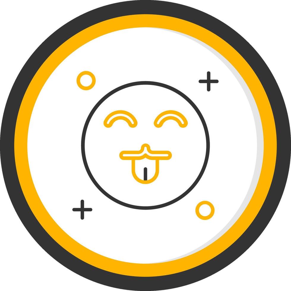Cute Line Two Color Circle Icon vector
