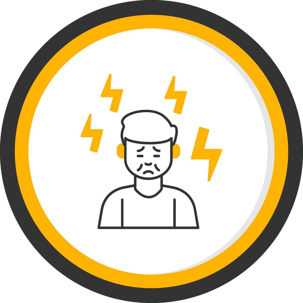 Depression Line Two Color Circle Icon vector