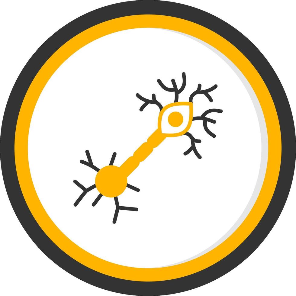 Multipolar Neuron Line Two Color Circle Icon vector