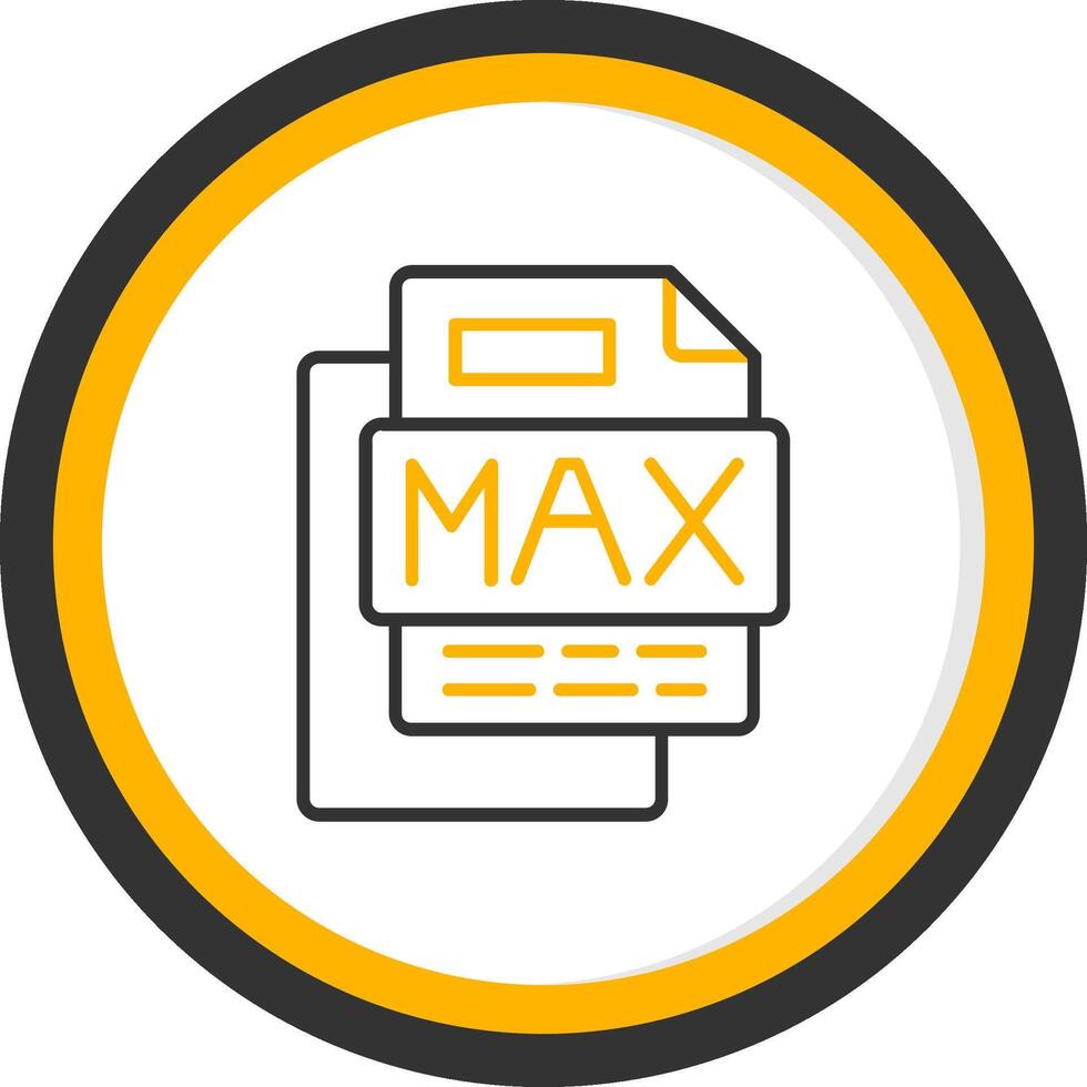 MAX File Line Two Color Circle Icon vector