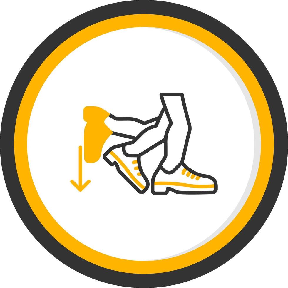 Toe Beat Line Two Color Circle Icon vector