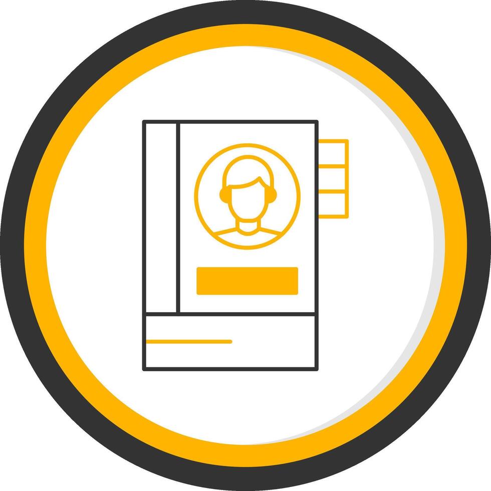 Address Book Line Two Color Circle Icon vector