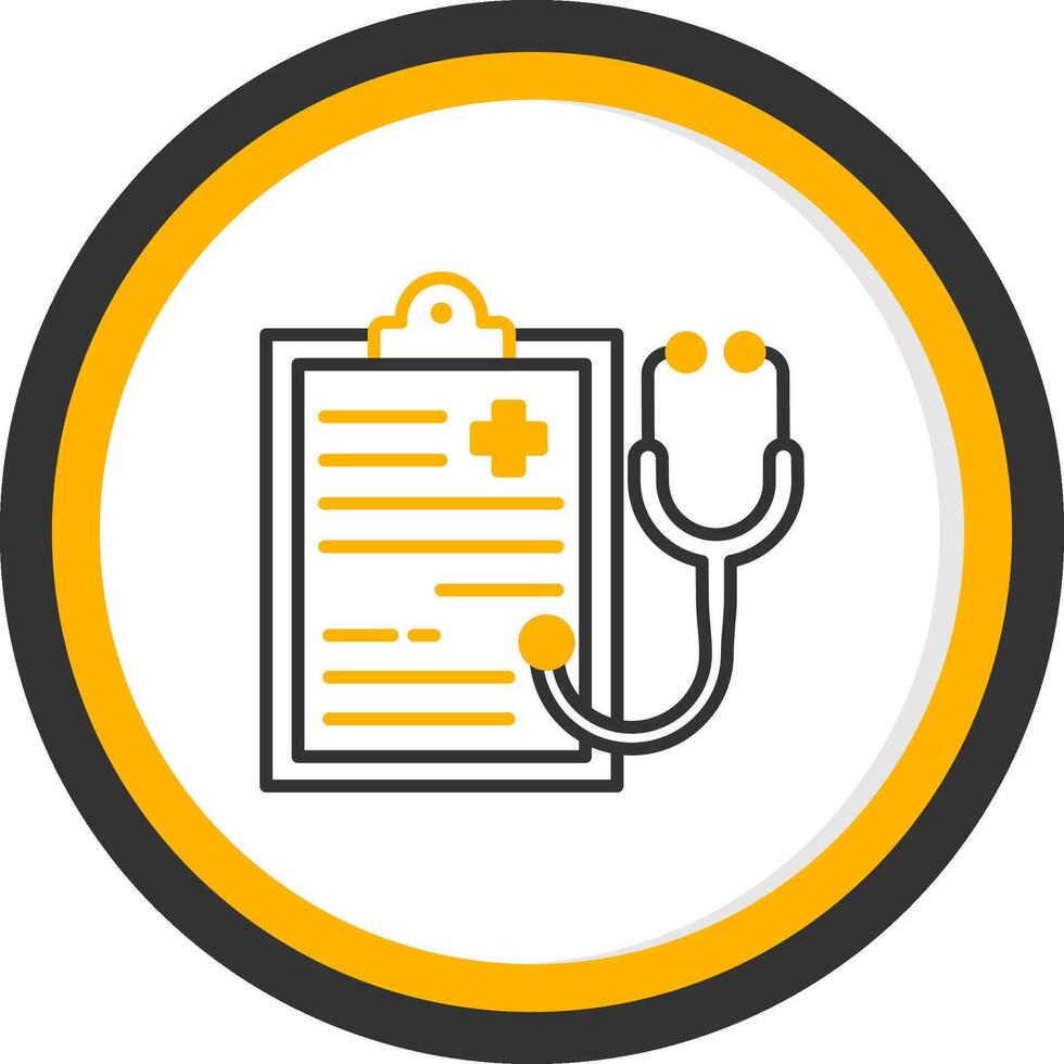 Medical Check Line Two Color Circle Icon vector