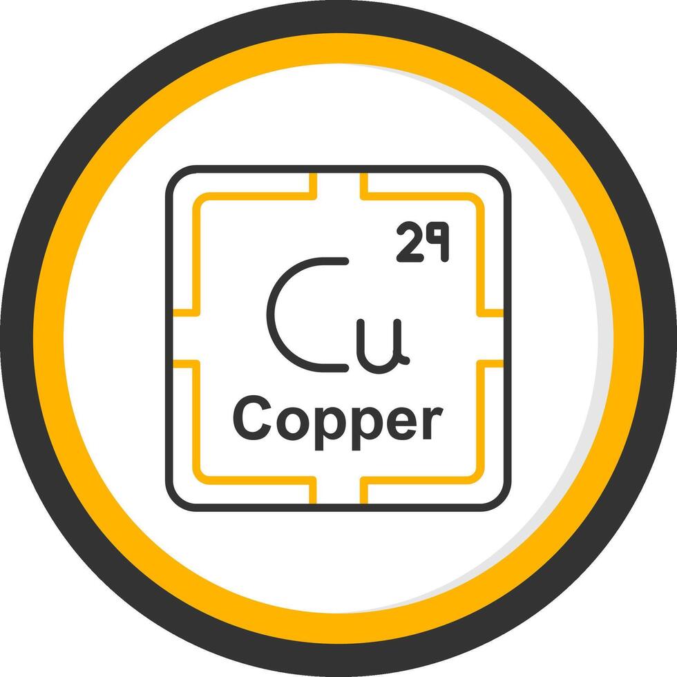 Copper Line Two Color Circle Icon vector