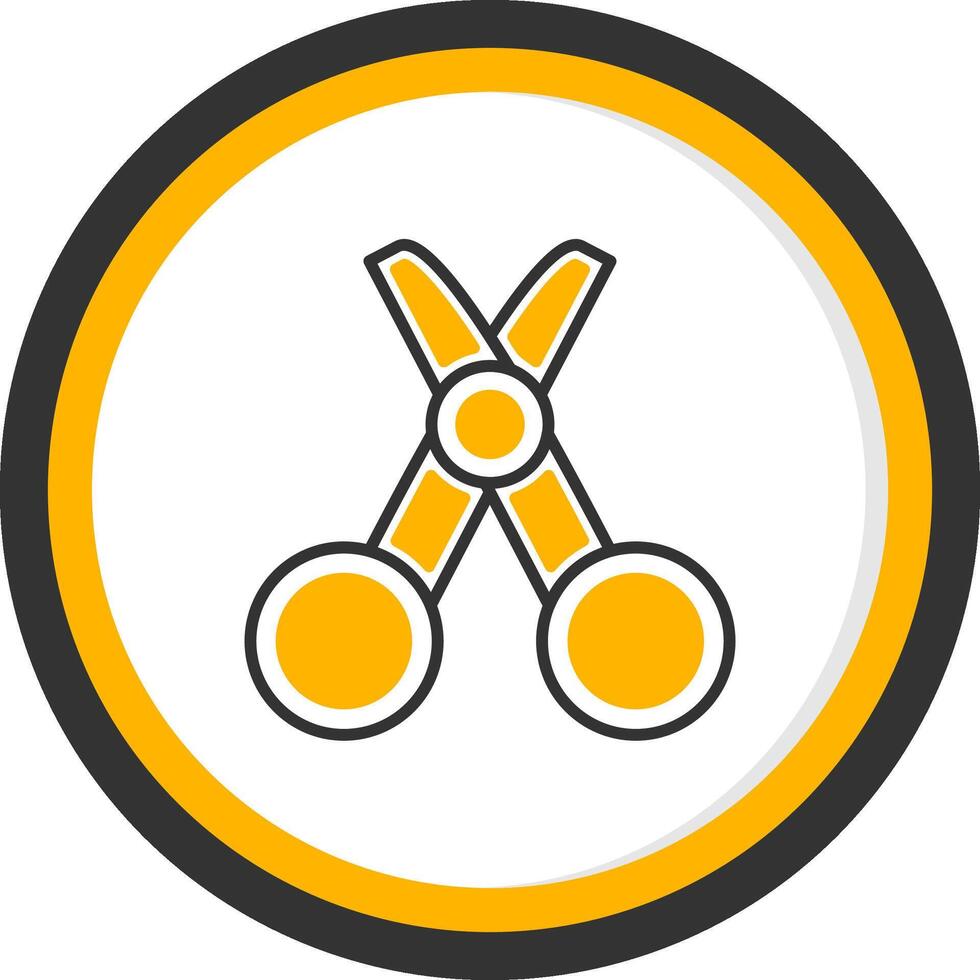Tailor Line Two Color Circle Icon vector