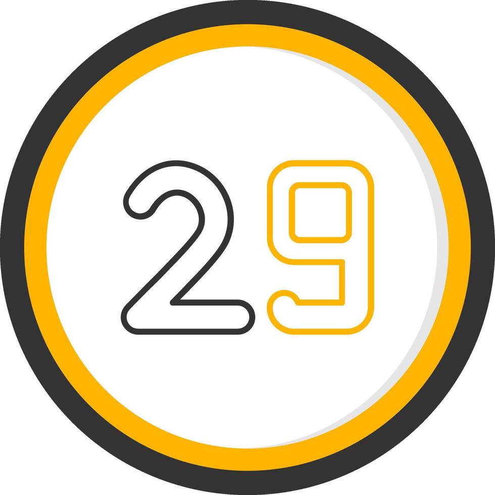 Twenty nine Line Two Color Circle Icon vector