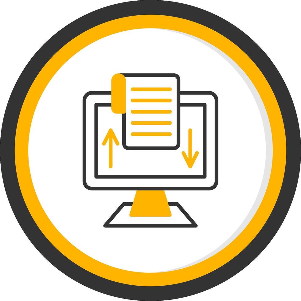 Digitalization Line Two Color Circle Icon vector