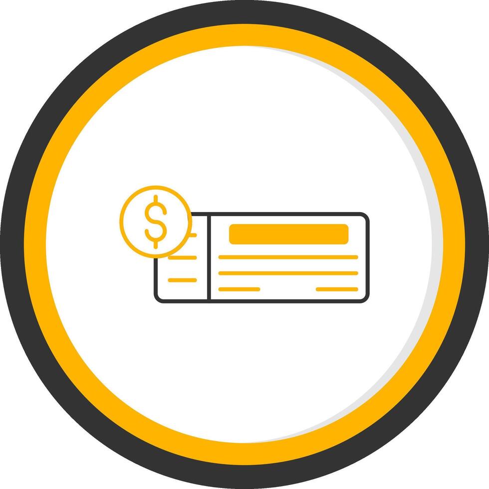 Checkbook Line Two Color Circle Icon vector
