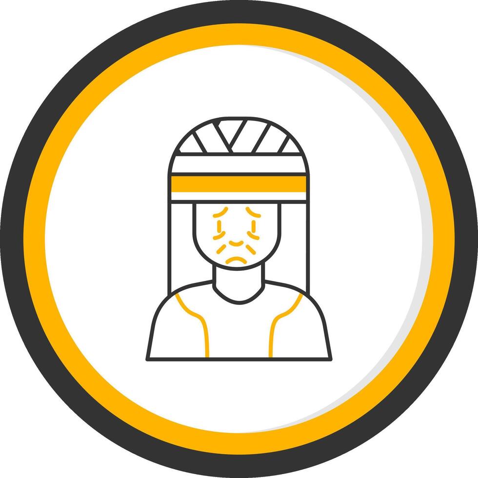 Head Injury Line Two Color Circle Icon vector