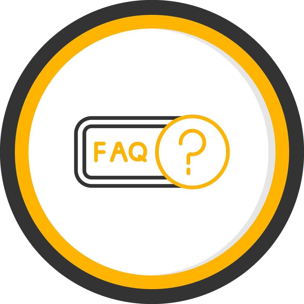 Faq Line Two Color Circle Icon vector
