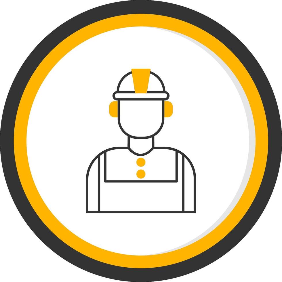 Technician Line Two Color Circle Icon vector