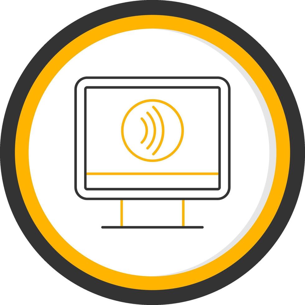 Tap To Pay Line Two Color Circle Icon vector