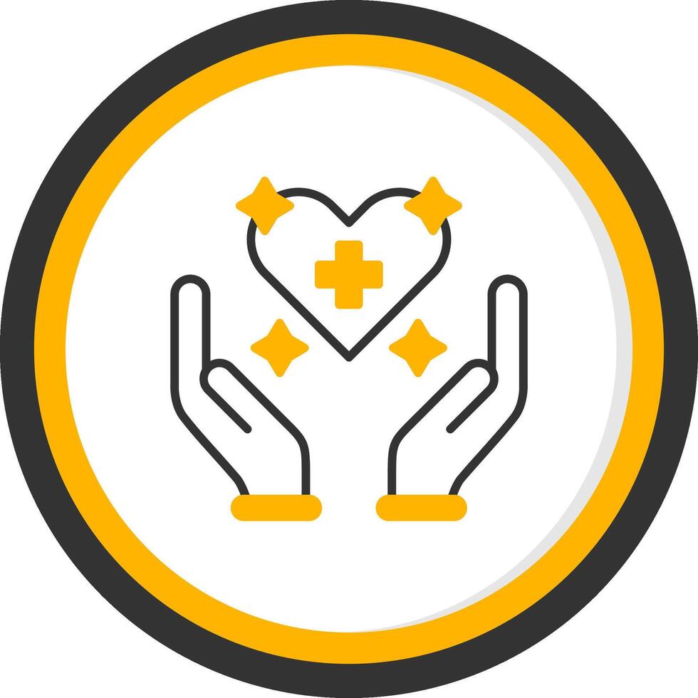 Self Consciousness Line Two Color Circle Icon vector