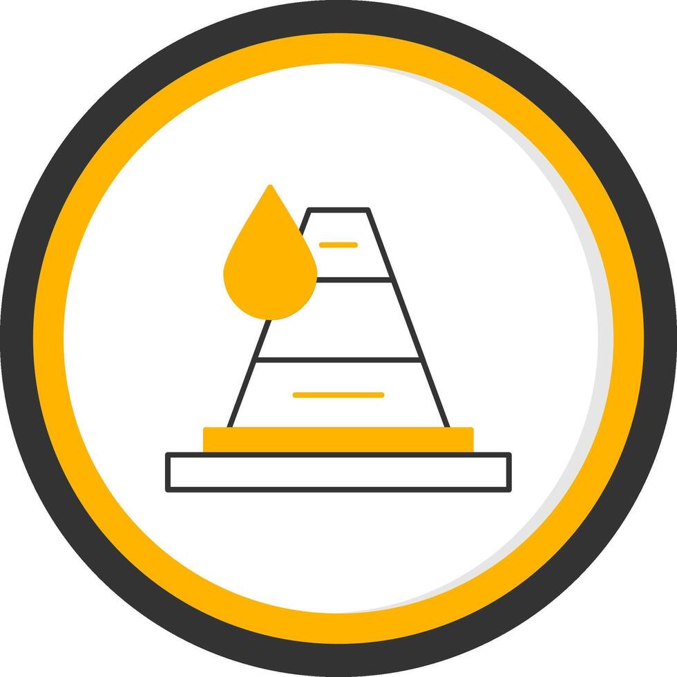 Traffic Cone Line Two Color Circle Icon vector
