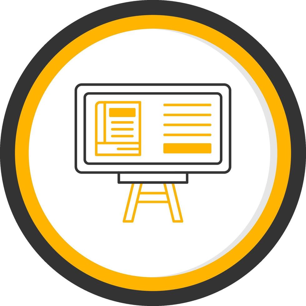 presentación tablero línea dos color circulo icono vector