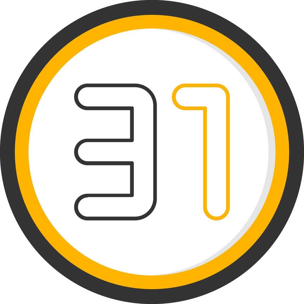 Thirty one Line Two Color Circle Icon vector