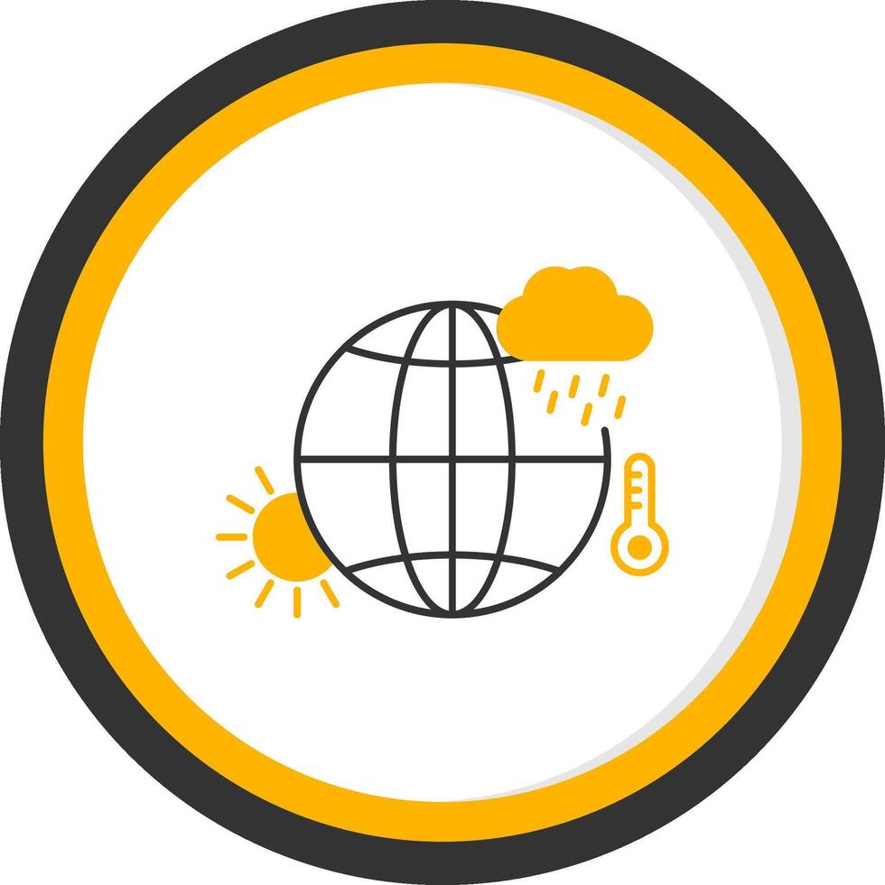Climate Change Line Two Color Circle Icon vector