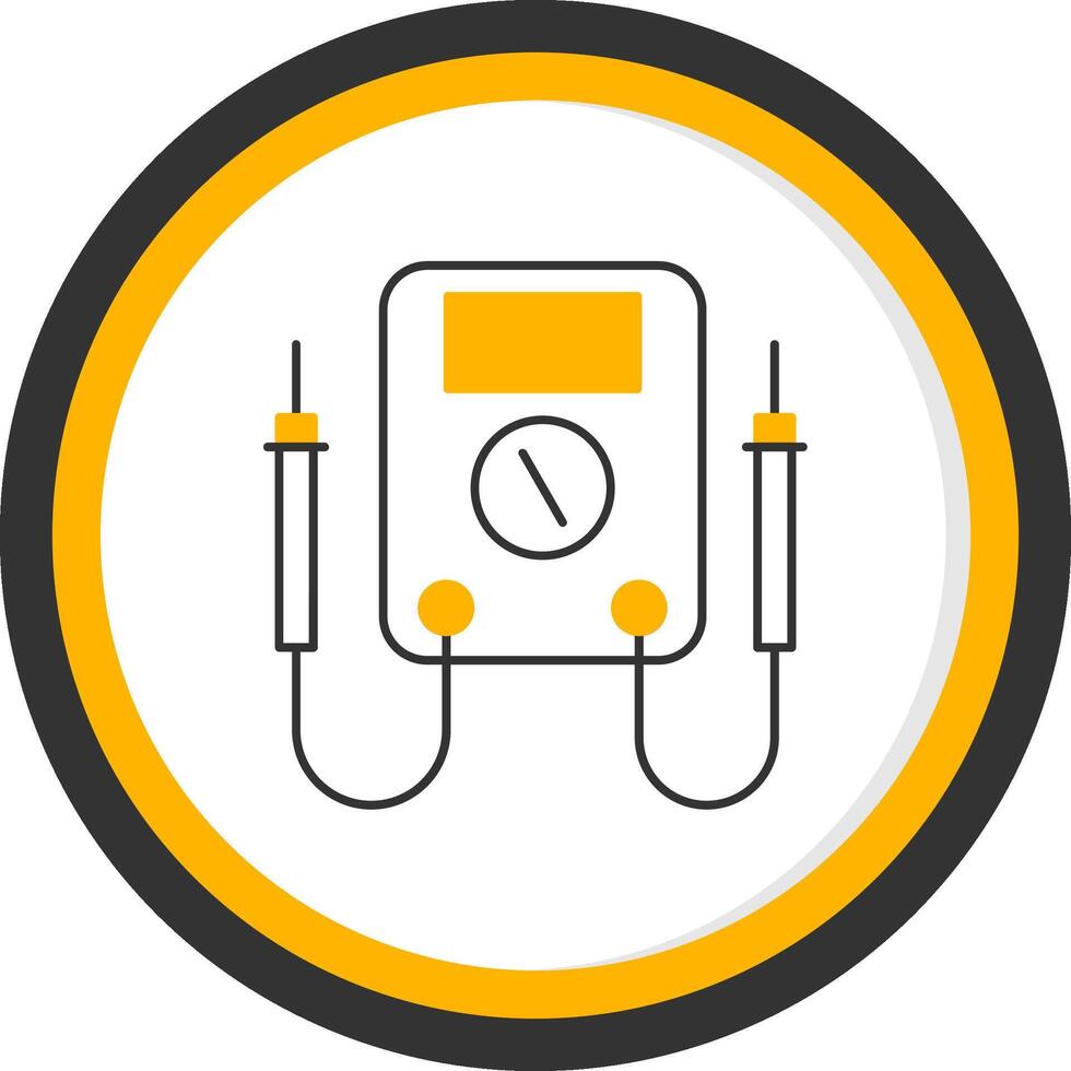 Multimeter Line Two Color Circle Icon vector