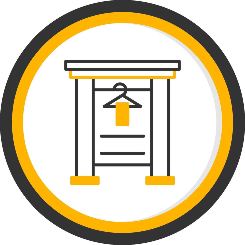 Changing Room Line Two Color Circle Icon vector