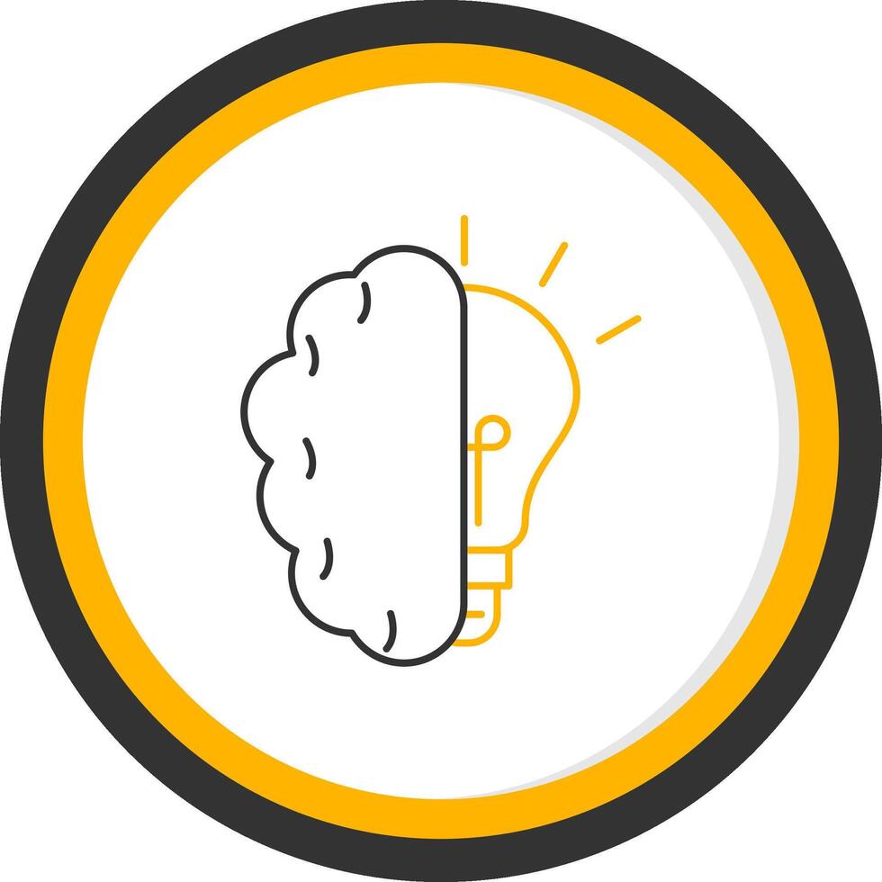 Brainstroming Line Two Color Circle Icon vector