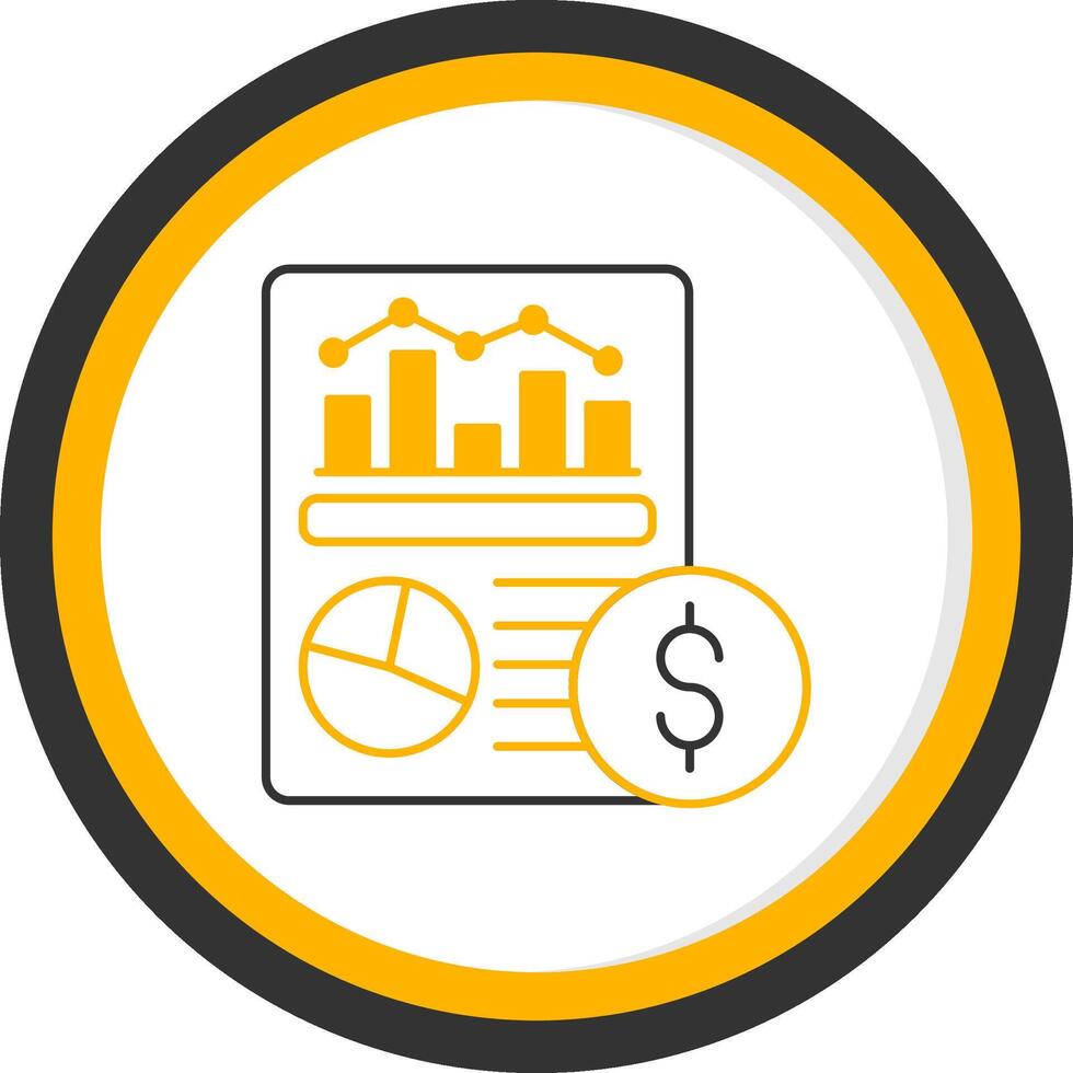 Expense Sheet Line Two Color Circle Icon vector