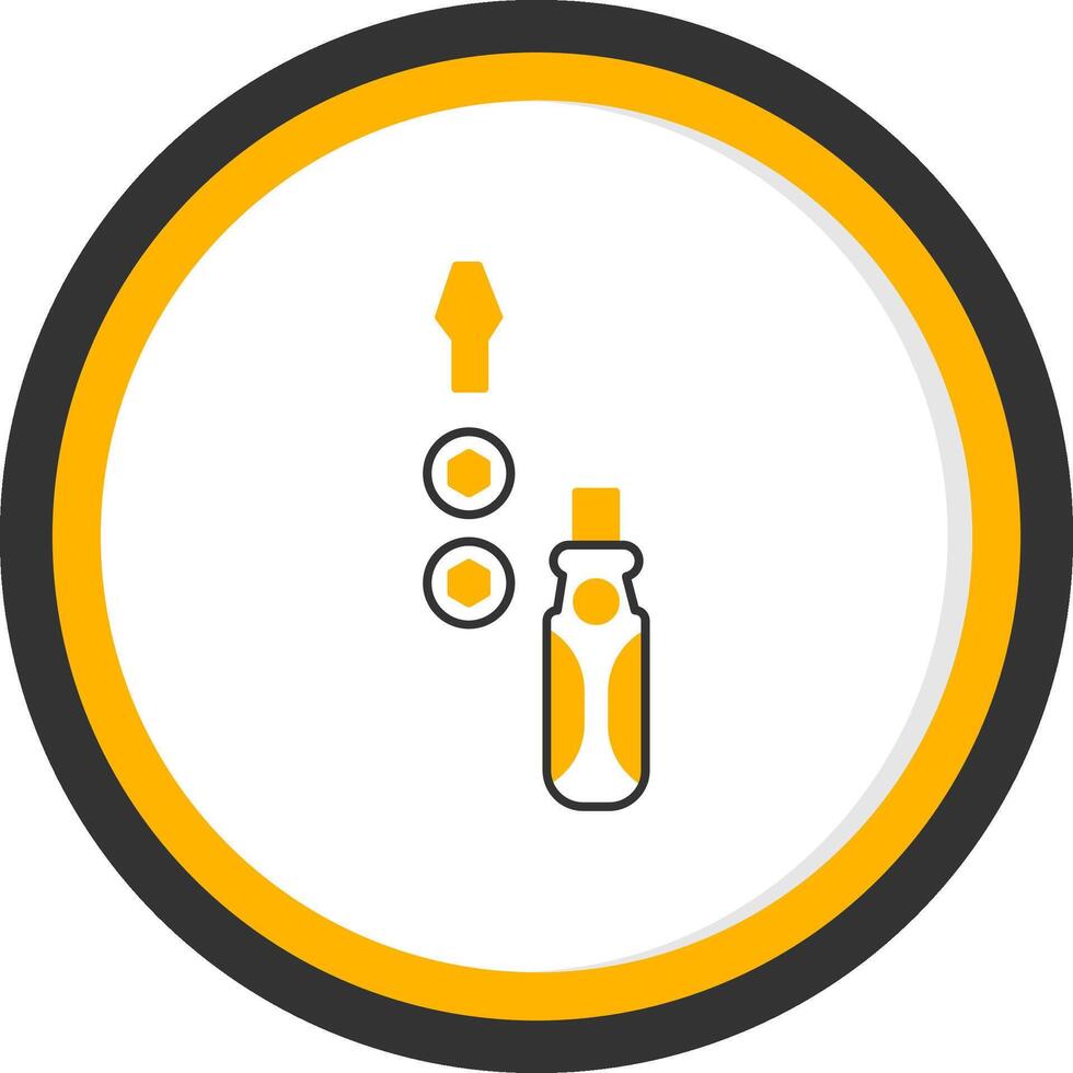 Screwdriver Line Two Color Circle Icon vector