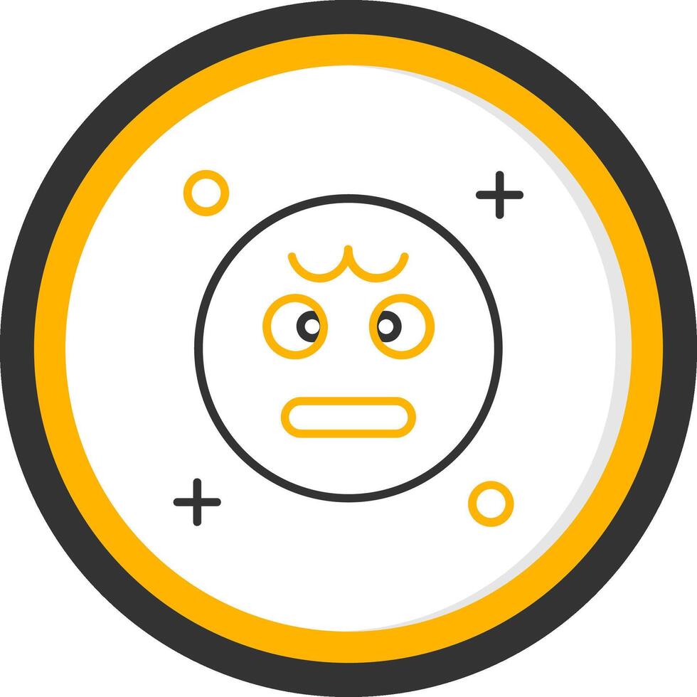 Angry Line Two Color Circle Icon vector