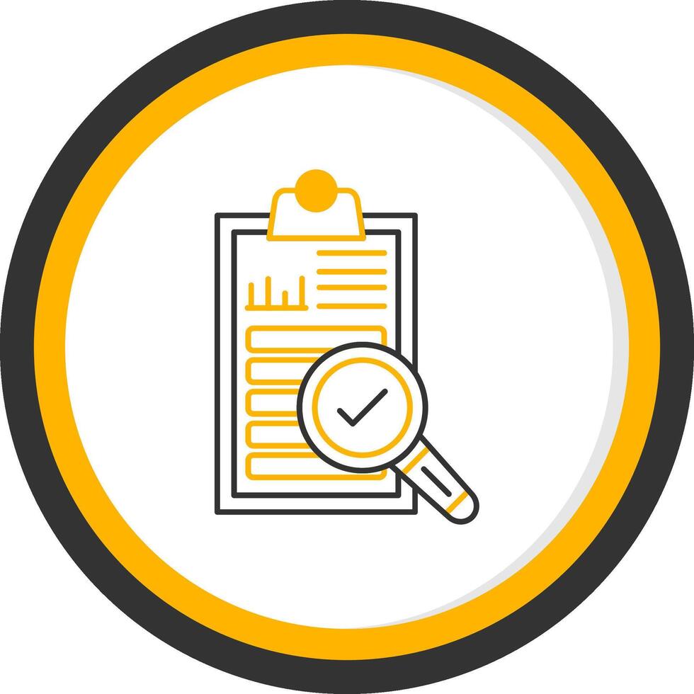 Auditing Line Two Color Circle Icon vector