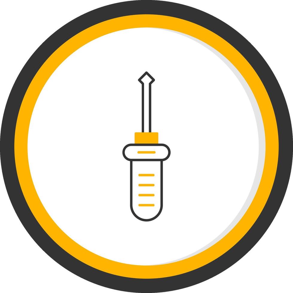 Screwdriver Line Two Color Circle Icon vector