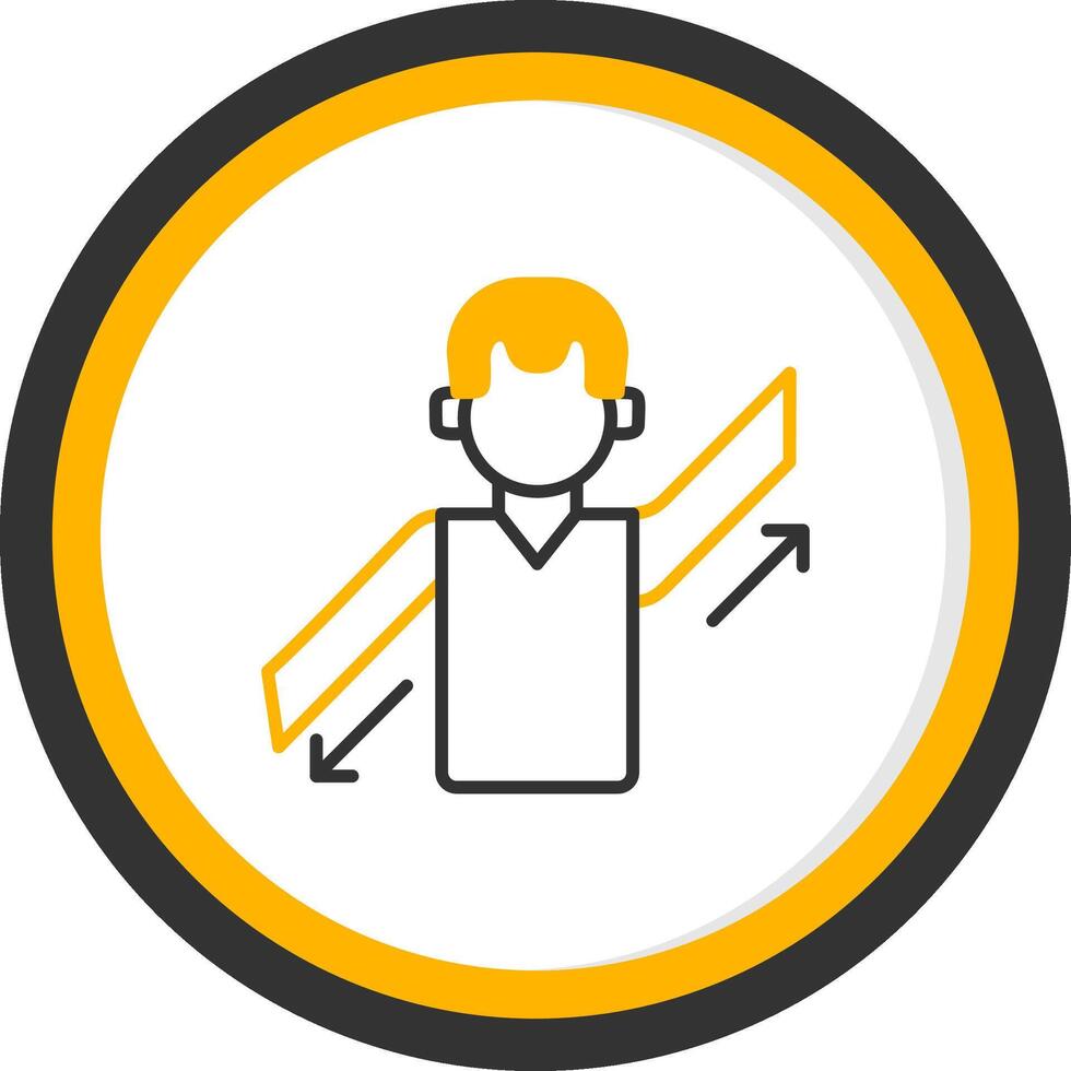 Parallel Arm Line Two Color Circle Icon vector