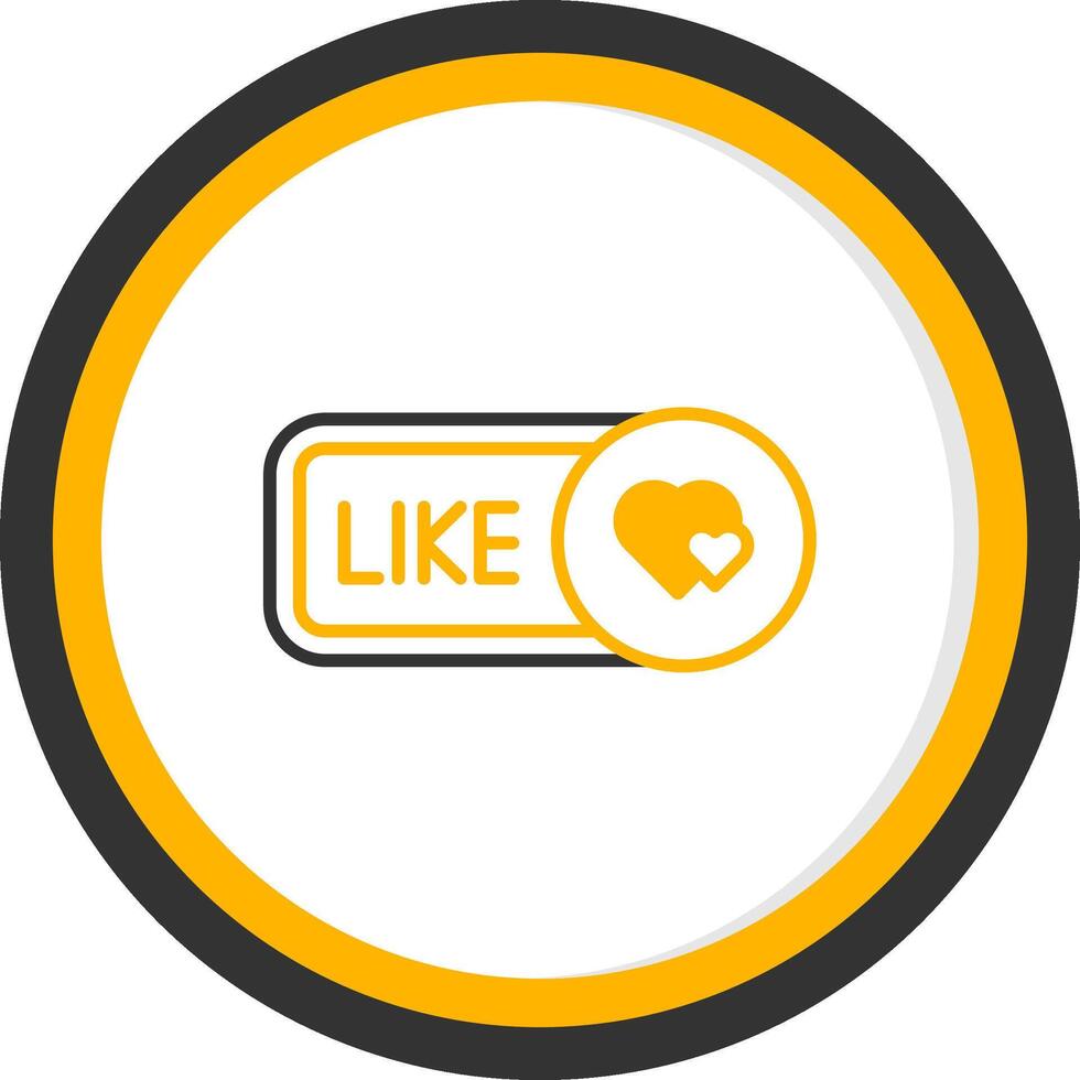 Like Line Two Color Circle Icon vector
