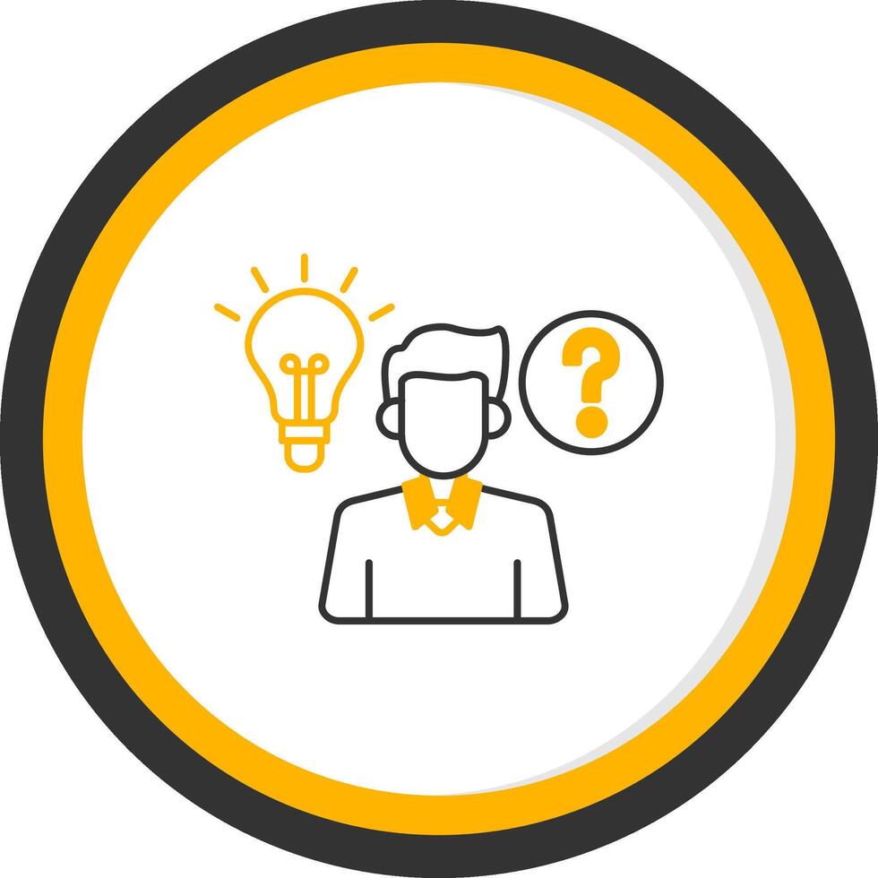 Curiosity Line Two Color Circle Icon vector