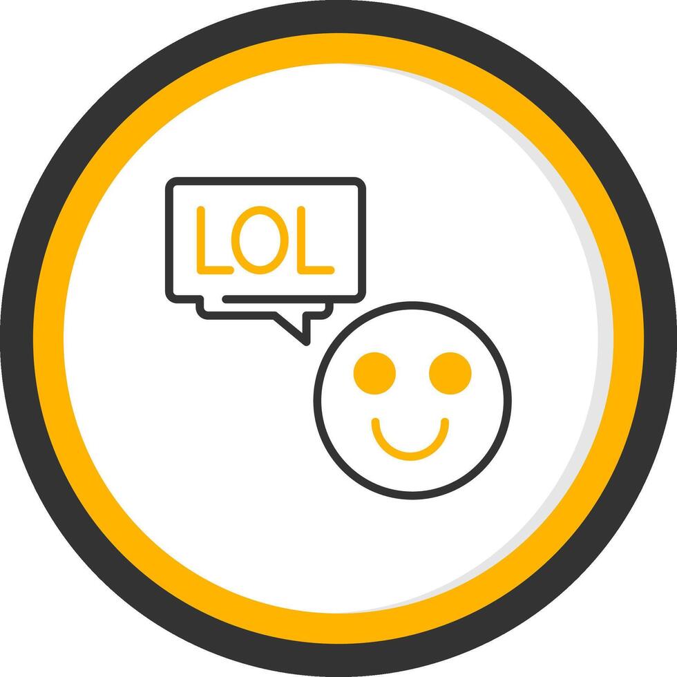 Lol Line Two Color Circle Icon vector