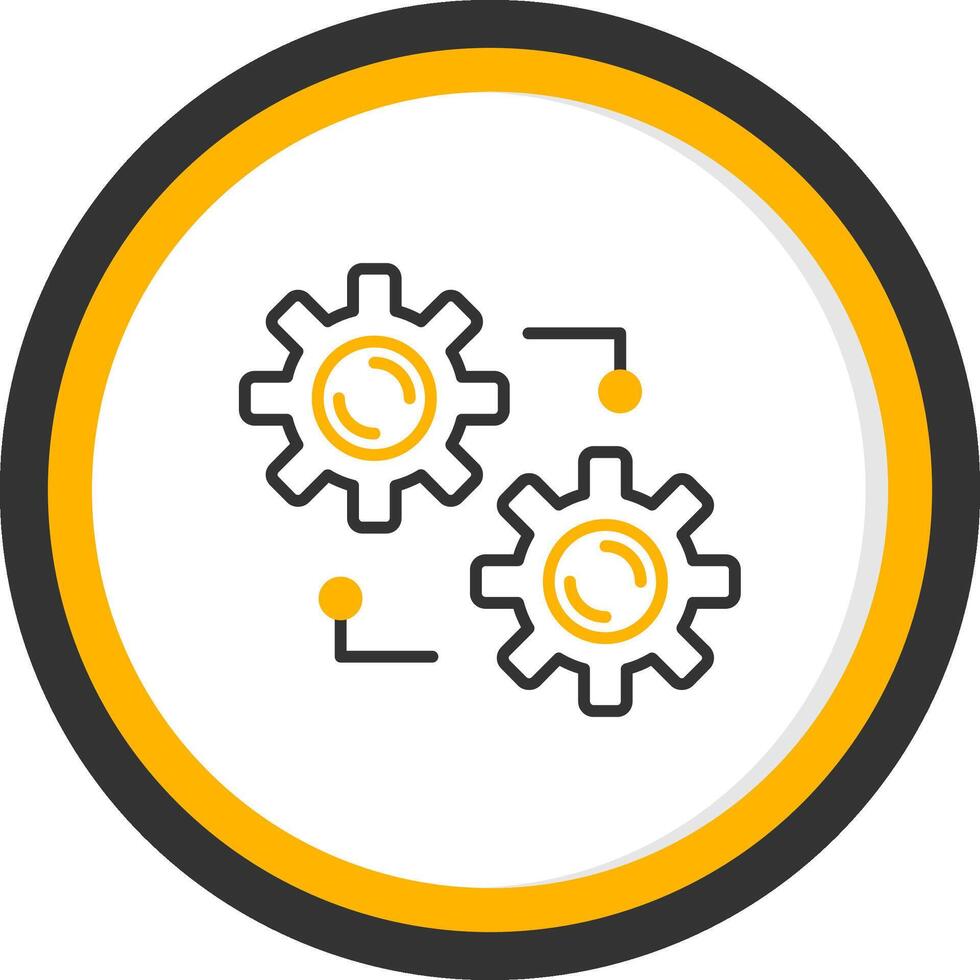 Integration Line Two Color Circle Icon vector