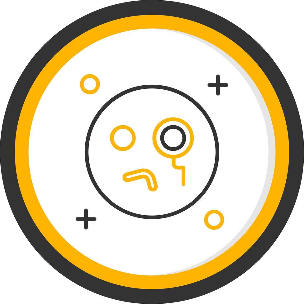 Monocle Line Two Color Circle Icon vector