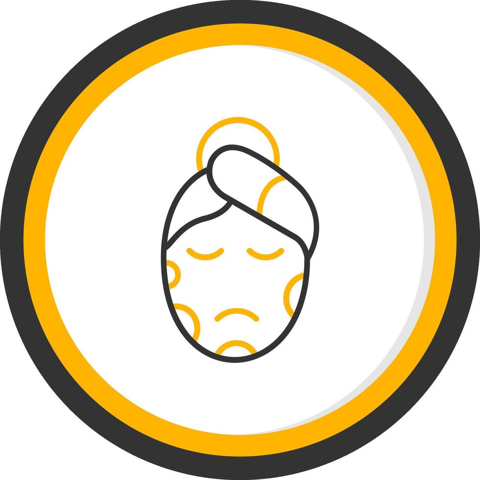 Rosacea Line Two Color Circle Icon vector