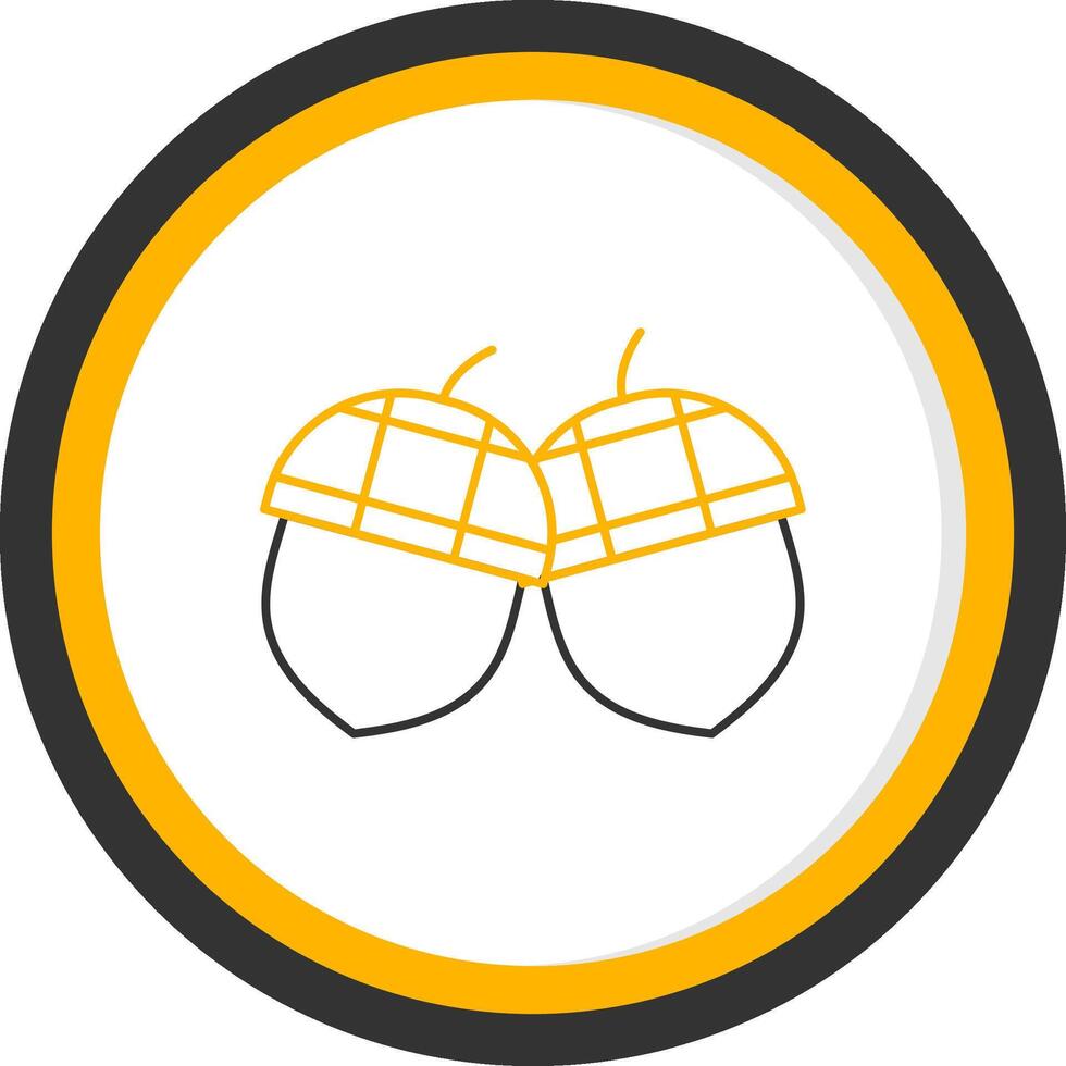 Acorn Line Two Color Circle Icon vector